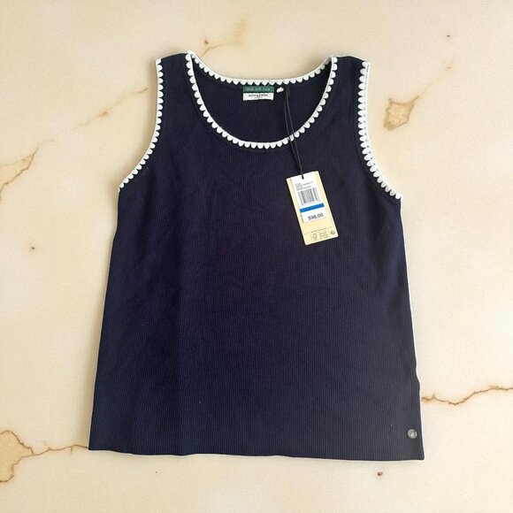 SCOTCH & SODA Navy Blue White Knit Tank Top Size XL NEW NWT - Picture 1 of 8